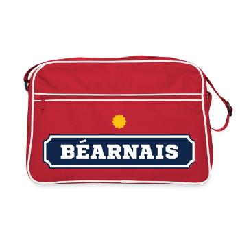 Bearnais T-Shirt Cadeau Humour - Sac Retro - rouge/blanc - Devant