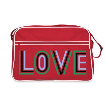 Rétro vert noir bleu score de tennis amour - Sac Retro - rouge/blanc - Devant