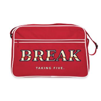 BREAK – Taking Five | Humor about the Break - Retro Bag - red/white - Front