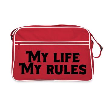 Ma vie, mes règles – Citation difficile sur la confiance en soi - Sac Retro - rouge/blanc - Devant