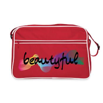 beautyful wunderschön - Retro Tasche - Rot/Weiß - Vorne