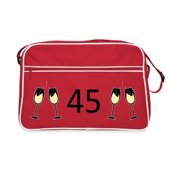 45e anniversaire 45e anniversaire 45 numéro 45 noir - Sac Retro - rouge/blanc - Devant