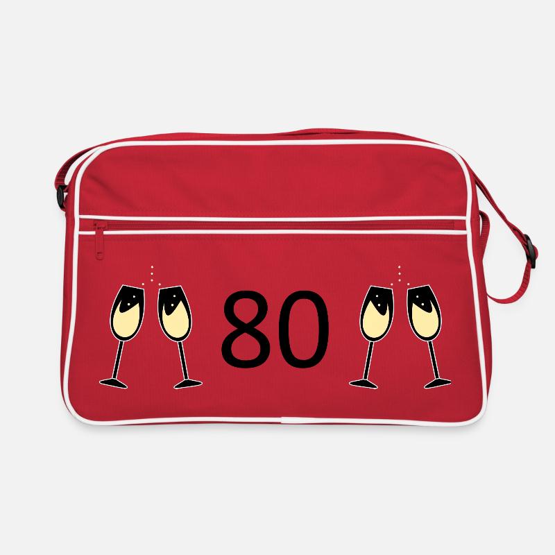 80th Birthday 80th Anniversary 80 Number 80 black Retro Bag