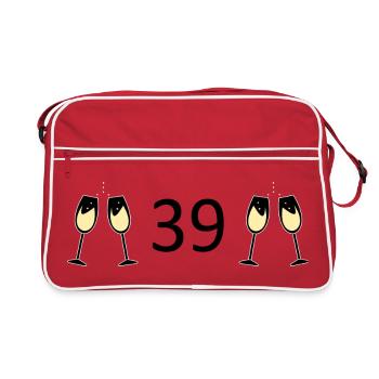 39th Birthday 39 Years Anniversary 39 Years Number 39 - Retro Bag - red/white - Front