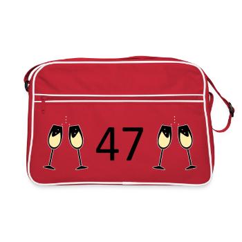 47th Birthday 47 Years Anniversary 47 Years Number 47 - Retro Bag - red/white - Front