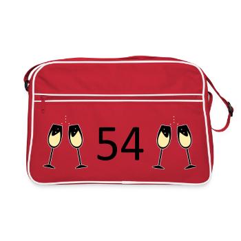 54e anniversaire 54 ans 54 numéro 54 - Sac Retro - rouge/blanc - Devant