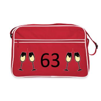 63rd Birthday 63 Years Jubilee 63 Number 63 black - Retro Bag - red/white - Front