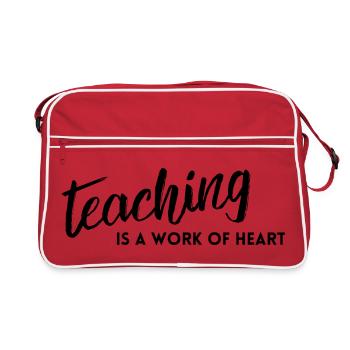 Teaching is a Work of Heart - Retro Bag - red/white - Front