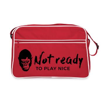 Guerrilla Girl – pas prête à jouer la gentillesse - Sac Retro - rouge/blanc - Devant