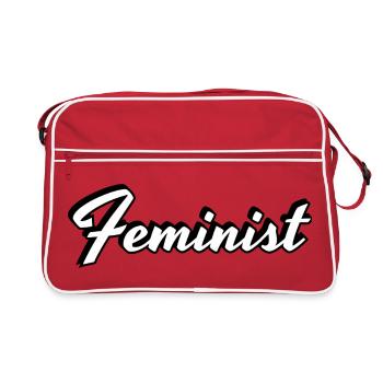 Feministin - Retro Tasche - Rot/Weiß - Vorne