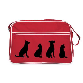 Cats and dogs - Retro Bag - red/white - Front