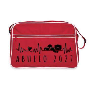 Abuelo 2027 Latido Corazón Anuncio Embarazo - Retro Tasche - Rot/Weiß - Vorne