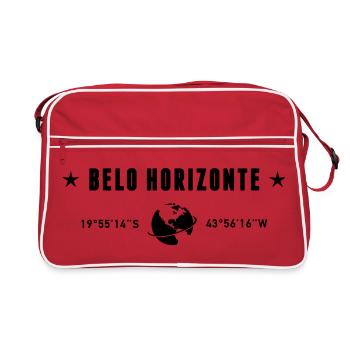 Belo Horizonte Coordinates Planet Earth - Retro Bag - red/white - Front