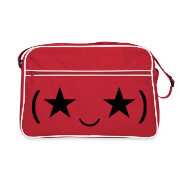 Émote Œil d’Étoile (★‿★) inspire - Sac Retro - rouge/blanc - Devant