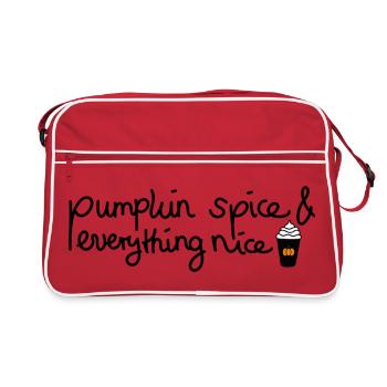 Pumpkin Spice & Everything nice - Herbstdesign - Retro Tasche - Rot/Weiß - Vorne