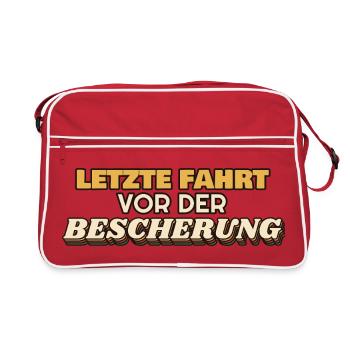 Letzte Fahrt vor der Bescherung - Busfahrer - Retro Tasche - Rot/Weiß - Vorne