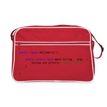 Hello World in Java - Retro Bag - red/white - Front