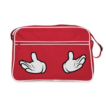 Comic Hände - offen - Retro Tasche - Rot/Weiß - Vorne