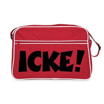 Lustige Berlinsprüche: ICKE! - Retro Tasche - Rot/Weiß - Vorne