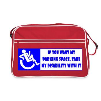 If you want my parking space, take my disability - Retro Bag - red/white - Front