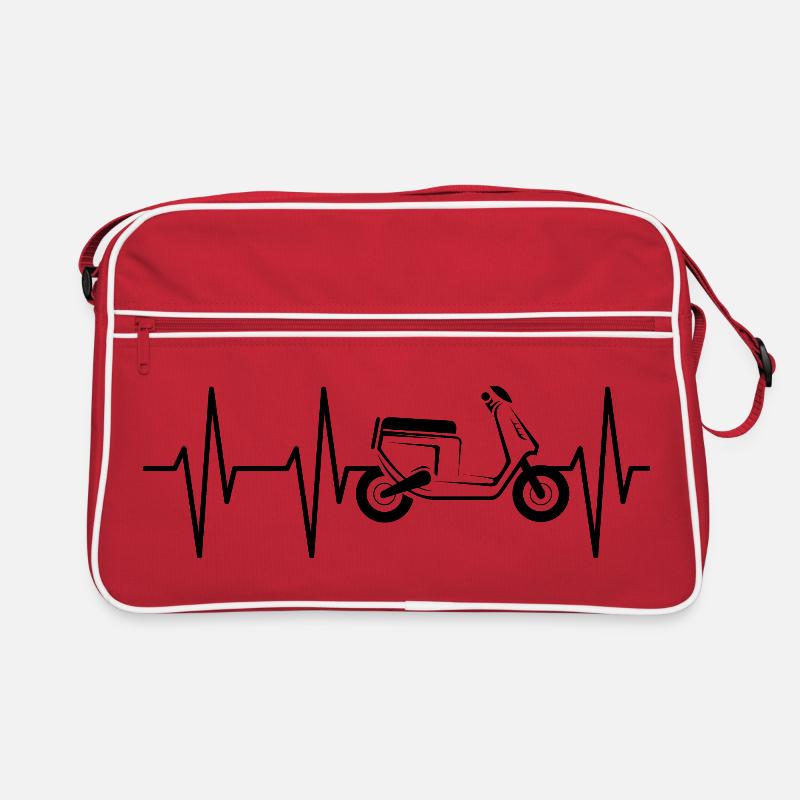 Herzschlag puls symbol roller scooter moped Icon Retro Tasche