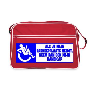 My parking space, therefore also my handicap! - Retro Bag - red/white - Front