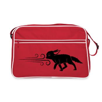 Le renard noir et le vent - Sac Retro - rouge/blanc - Devant