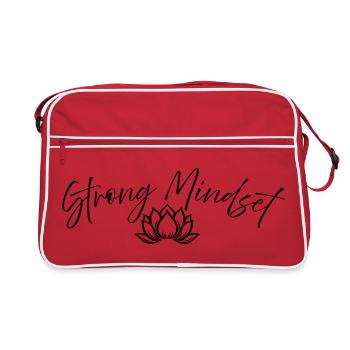 Strong Mindset – Meditation Lotus Design - Sac Retro - rouge/blanc - Devant