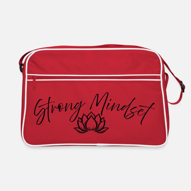 Strong Mindset – Meditation Lotus Design Retro Tasche