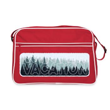 Winter Adventure Hiking In Wilderness Nature - Retro Bag - red/white - Front