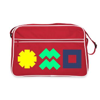 Solarstrom macht unabhängig & schützt das Klima! - Retro Tasche - Rot/Weiß - Vorne