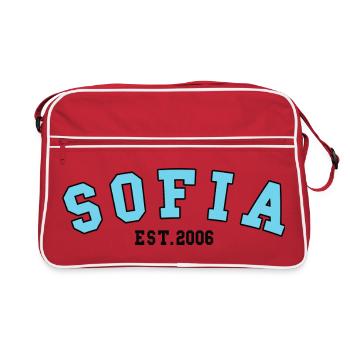 Sofia gegründet 2006 - Retro Tasche - Rot/Weiß - Vorne