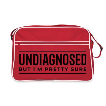 Undiagnosed – Fun Design for Neurodivergence - Retro Bag - red/white - Front