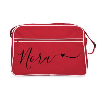Prénom Nora Prénom décoratif - Sac Retro - rouge/blanc - Devant