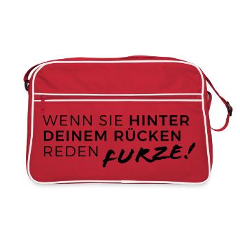 Quand ils parlent dans ton dos... Pet ! - Sac Retro - rouge/blanc - Devant