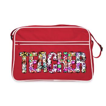 Floraison florale de l’alphabet - Sac Retro - rouge/blanc - Devant