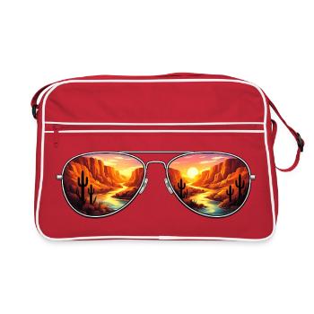 Aviateur du coucher du désert du canyon - Sac Retro - rouge/blanc - Devant