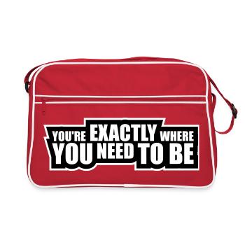 You're Exactly Where You Need To Be Inspiring - Retro Bag - red/white - Front