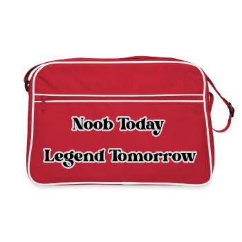 Noob Today, Legend Tomorrow - Retro Tasche - Rot/Weiß - Vorne