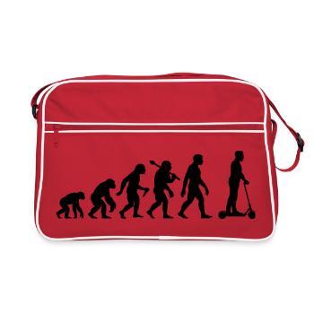 Roller Evolution Elektroroller Rollerfahrer - Retro Tasche - Rot/Weiß - Vorne