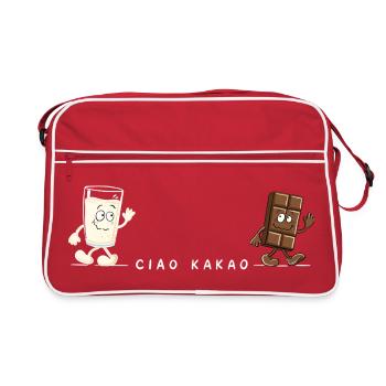 Ciao Kakao Milch Schokolade Wortspiel Humor - Retro Tasche - Rot/Weiß - Vorne
