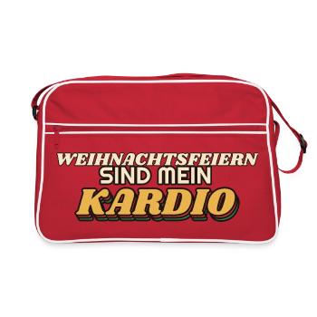 Weihnachtsfeiern sind mein Kardio - Gastro - Retro Tasche - Rot/Weiß - Vorne