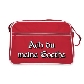 Oh my Goethe. Oh my goodness pun. - Retro Bag - red/white - Front