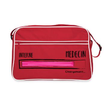 Interne Médecin Chargement. Humour Futur médecin - Sac Retro - rouge/blanc - Devant