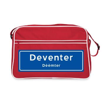 Panneau de nom de lieu Deventer - Sac Retro - rouge/blanc - Devant