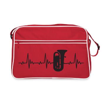 Tuba Heartbeat Frequency Pulse ECG - Sac Retro - rouge/blanc - Devant