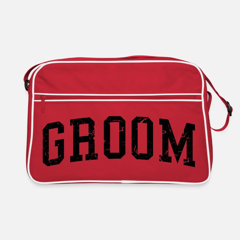 Bräutigam Cool Matching Paar Hochzeitsfeier Ehe Retro Tasche