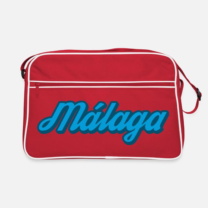 Málaga Küsten Script Blau Retro Tasche