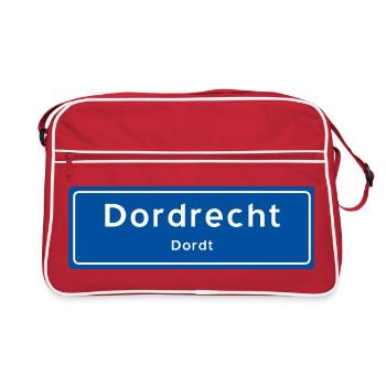 Panneau de nom de lieu de Dordrecht - Sac Retro - rouge/blanc - Devant