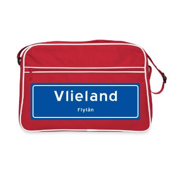 Panneau de nom de lieu Vlieland - Sac Retro - rouge/blanc - Devant